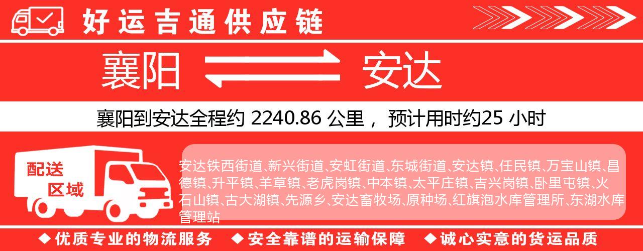 襄阳到安达物流专线-襄阳至安达货运公司