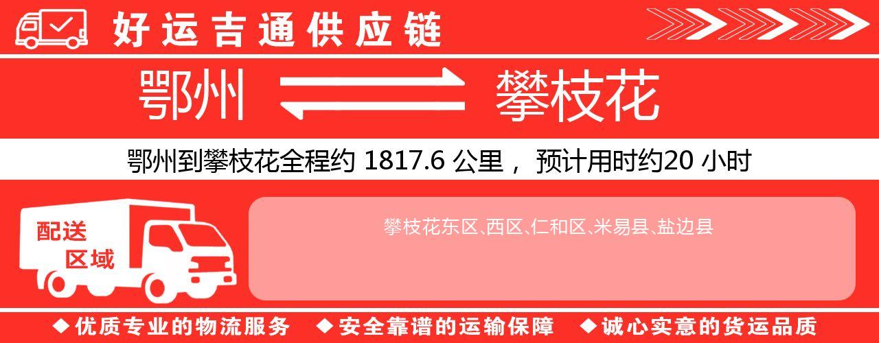 鄂州到攀枝花物流专线-鄂州至攀枝花货运公司