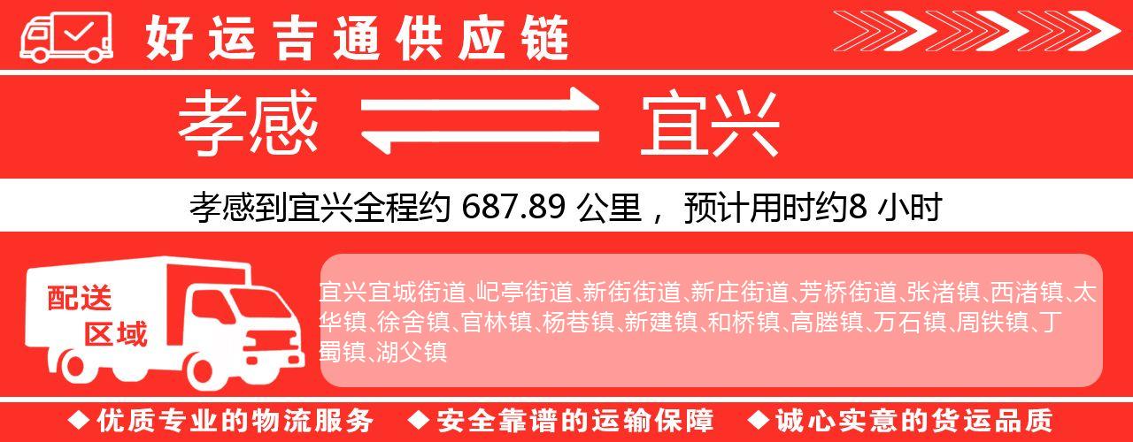 孝感到宜兴物流专线-孝感至宜兴货运公司