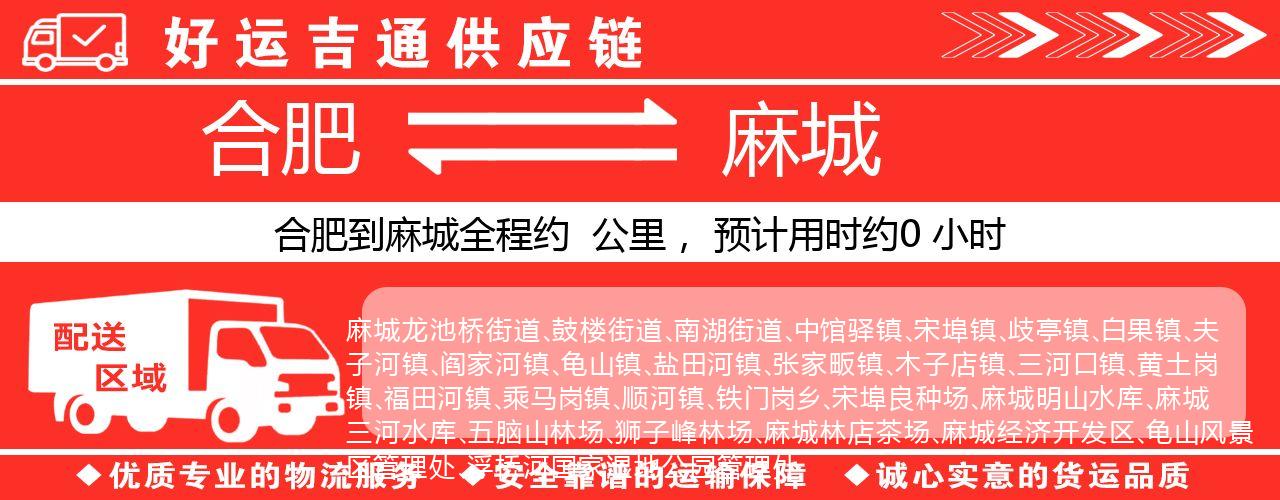 合肥到麻城物流专线-合肥至麻城货运公司