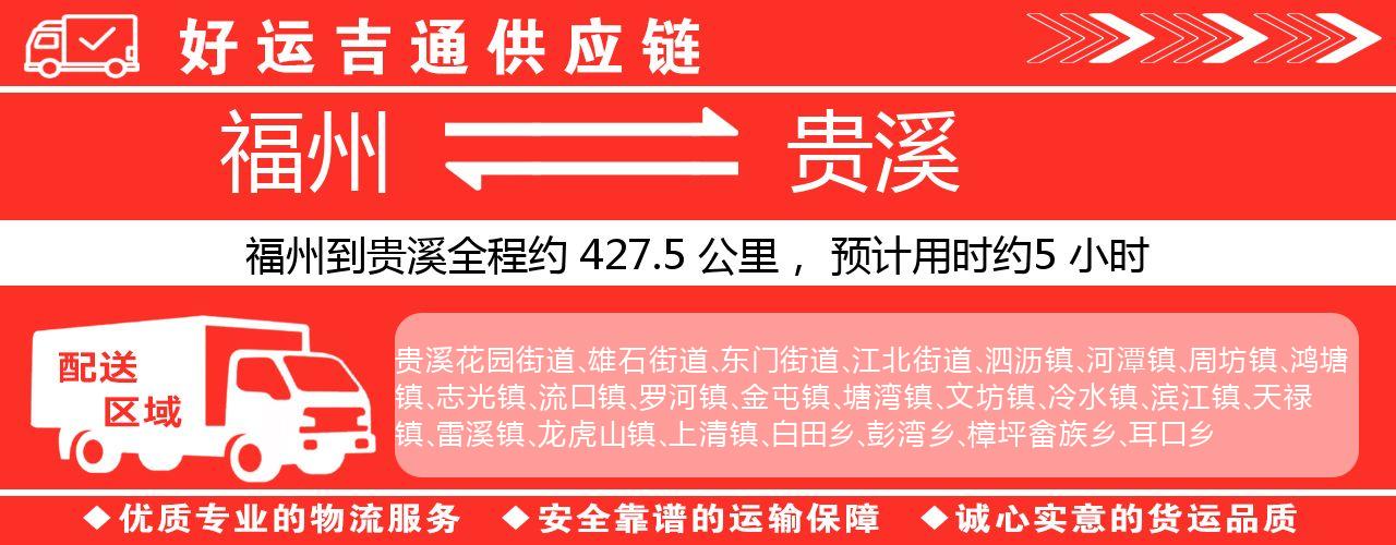 福州到贵溪物流专线-福州至贵溪货运公司