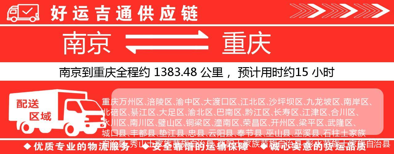 南京到重庆物流专线-南京至重庆货运公司