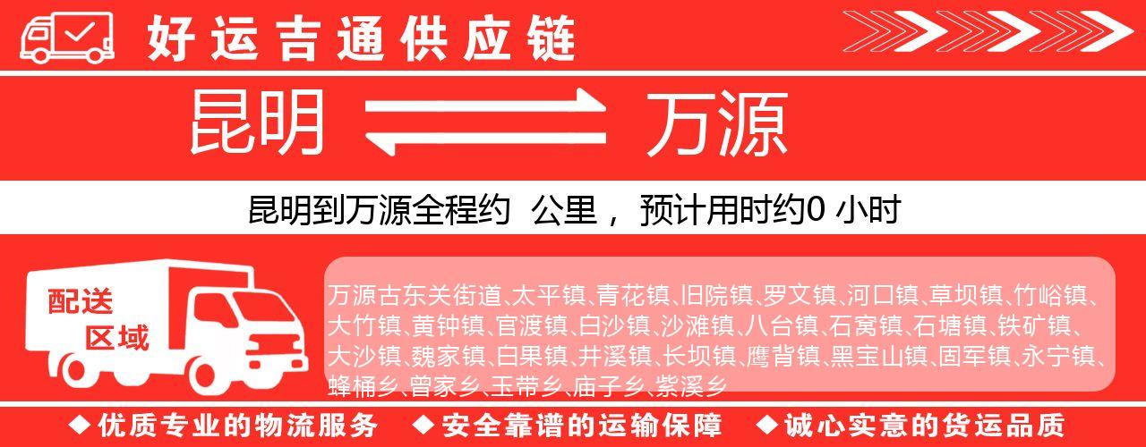昆明到万源物流专线-昆明至万源货运公司