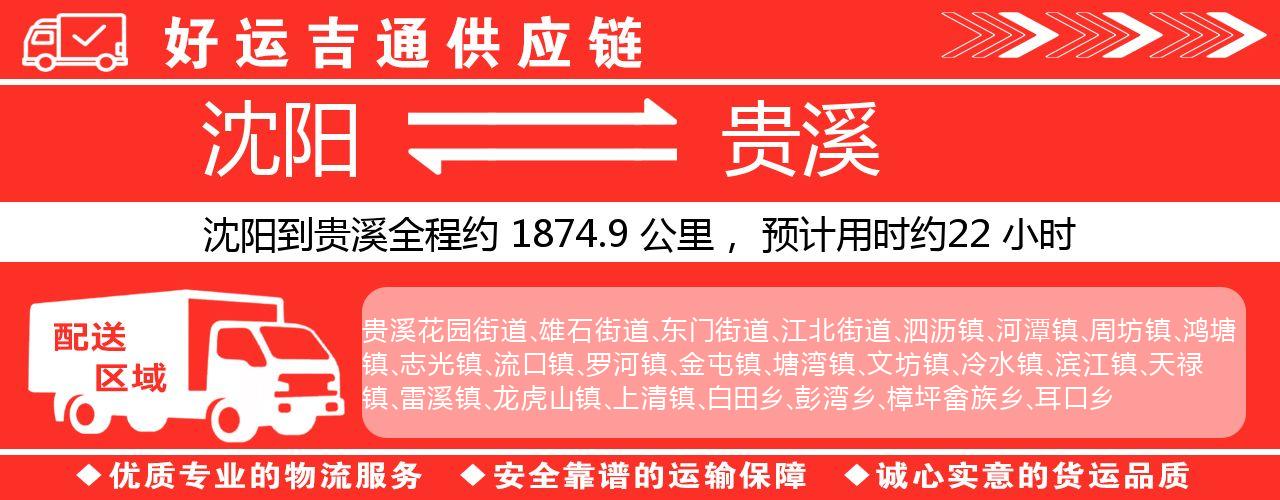 沈阳到贵溪物流专线-沈阳至贵溪货运公司