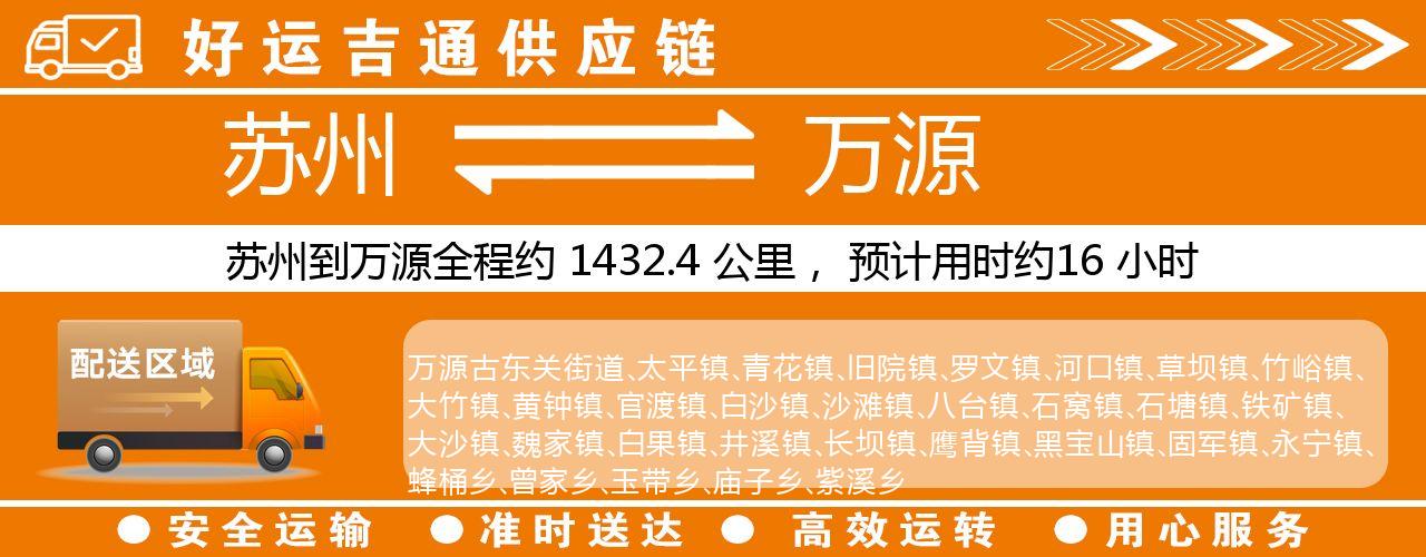 苏州到万源物流专线-苏州至万源货运公司