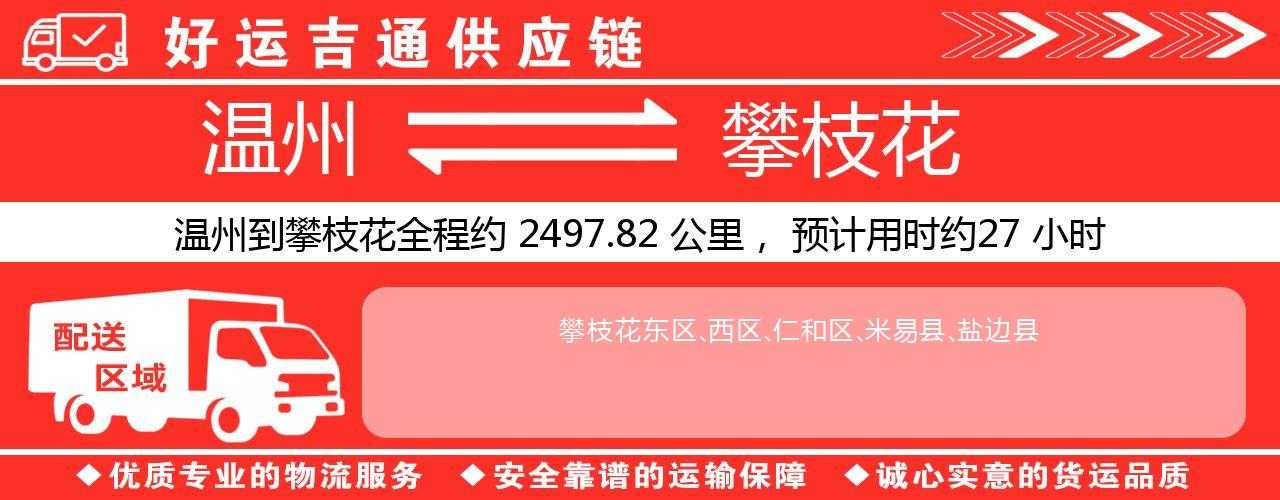 温州到攀枝花物流专线-温州至攀枝花货运公司