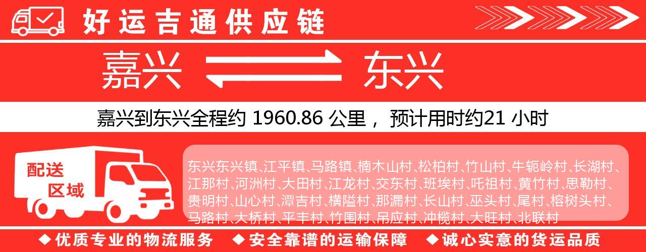 嘉兴到东兴物流专线-嘉兴至东兴货运公司