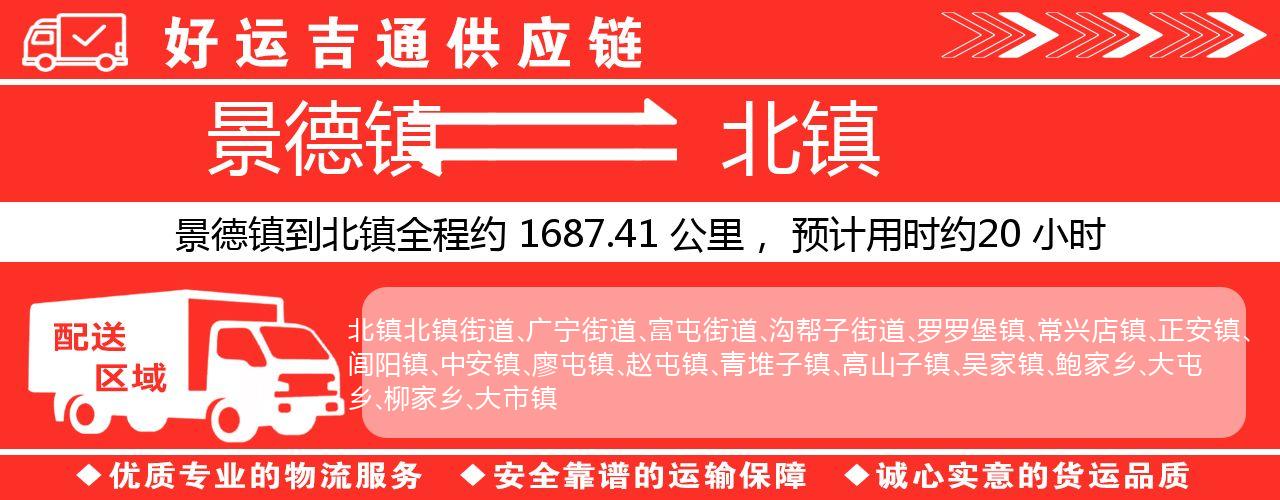 景德镇到北镇物流专线-景德镇至北镇货运公司